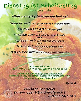 Dienstag Schnitzeltag  in Listerfehrda bei Jessen/Elster